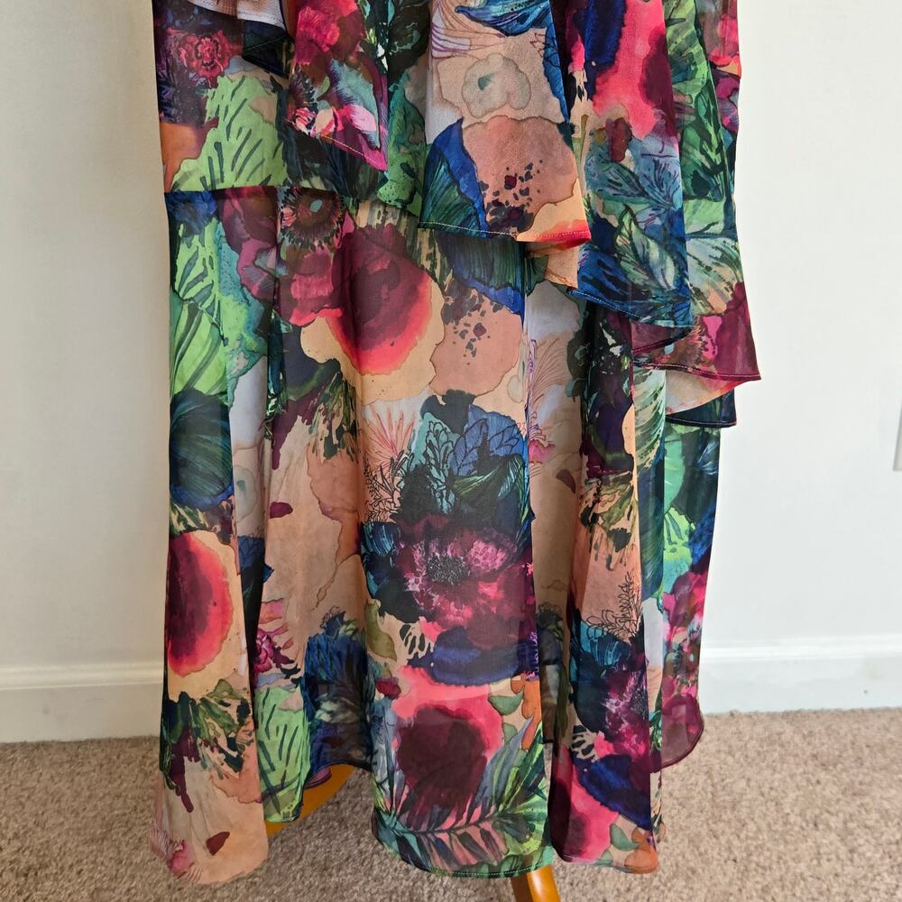 Soft Surroundings Ambrosia Floral Maxi Dress Tiered Ruffle Boho Women Large - Picture 10 of 12